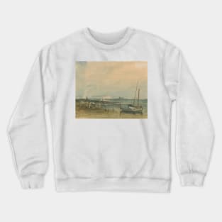 Coast Scene with White Cliffs and Boats on Shore by J.M.W. Turner Crewneck Sweatshirt